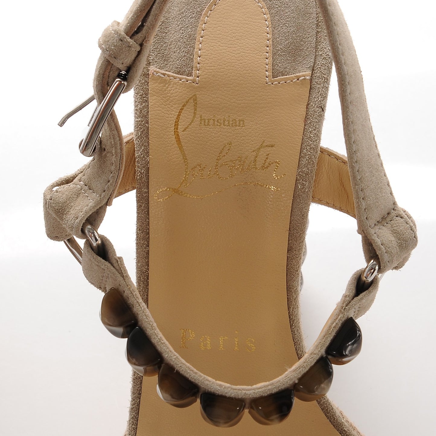 Veau Velours Cataclou 120 Wedge Sandals 36 Sable Corne