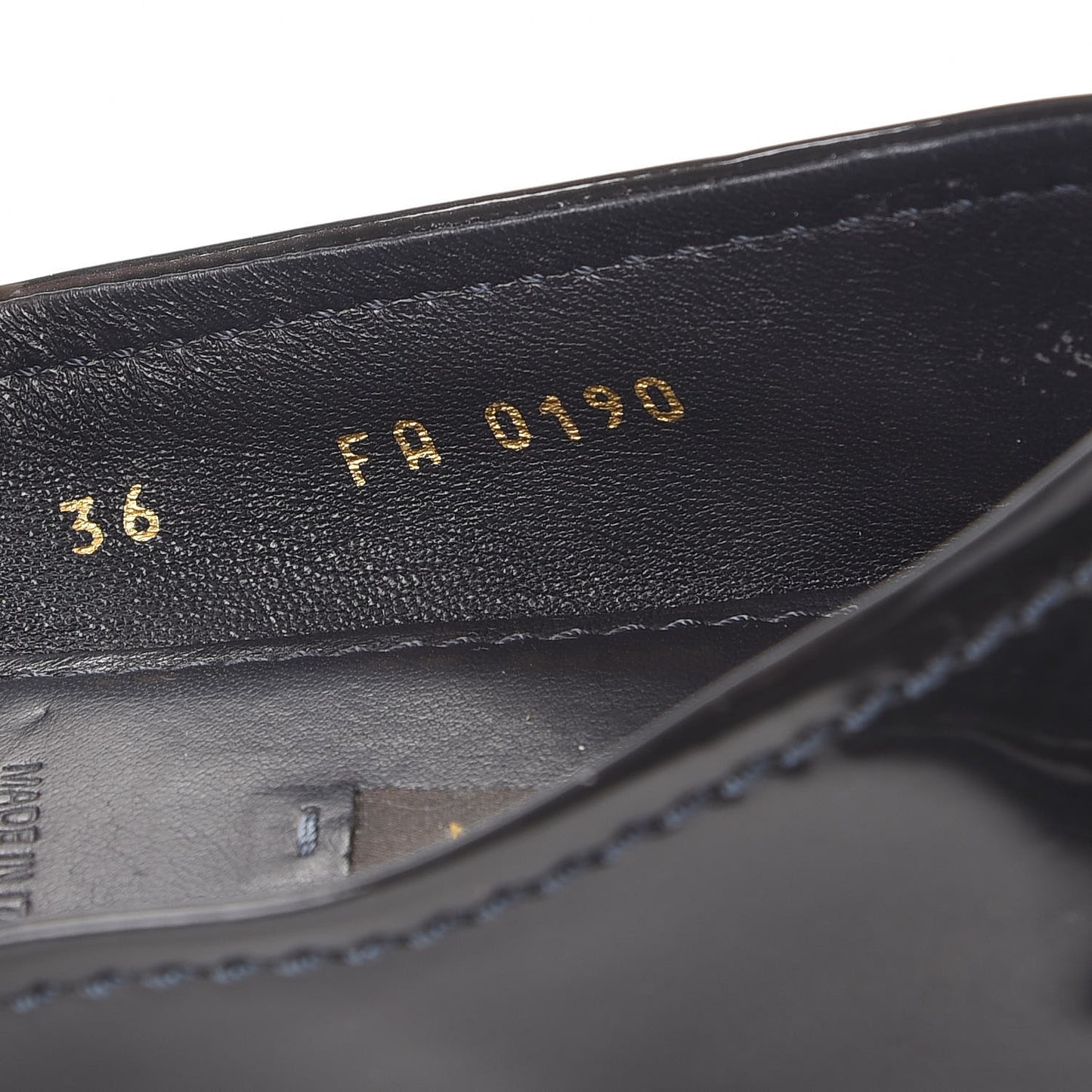 Patent Calf Oxford Ballerina Flats 36 Black