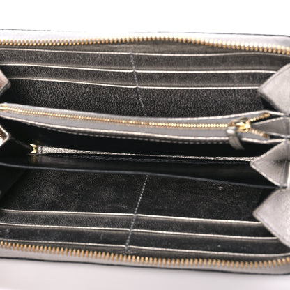 Gucci Laminated Lizard GG Marmont Zip-Around Wallet Silver 5 of 13