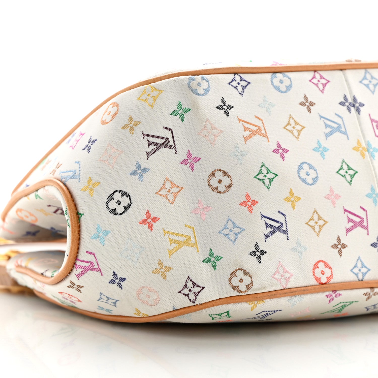 Louis Vuitton Silk Satin Monogram Multicolor Abelia White 9 of 14