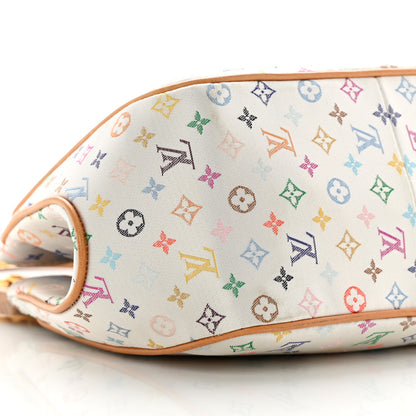 Louis Vuitton Silk Satin Monogram Multicolor Abelia White 9 of 14