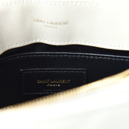 Saint Laurent Calfskin Y Quilted Monogram Small Loulou Chain Satchel Crema Soft 9 of 12