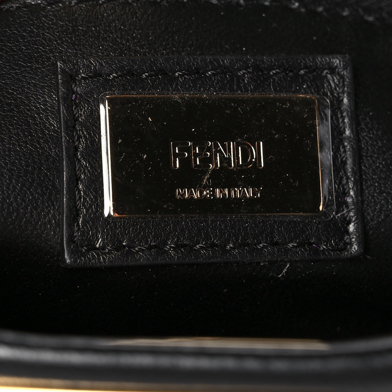 Fendi Nappa Crystal Studded XS Peekaboo Iconic Satchel Black 5 of 10