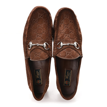 Gucci Luxury Suede Guccissima Mens Horsebit Mocassin Loafers 11.5 Fancy 11.5 Fancy Brown 2 of 10