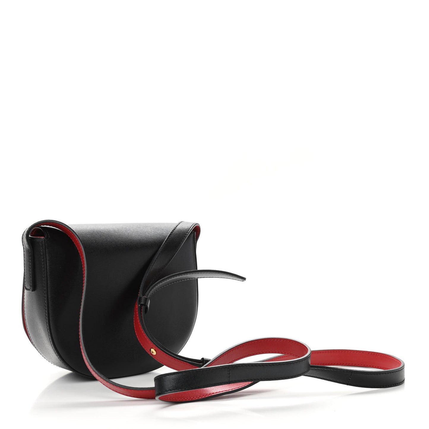 Calfskin Gancio City Saddle Bag Black