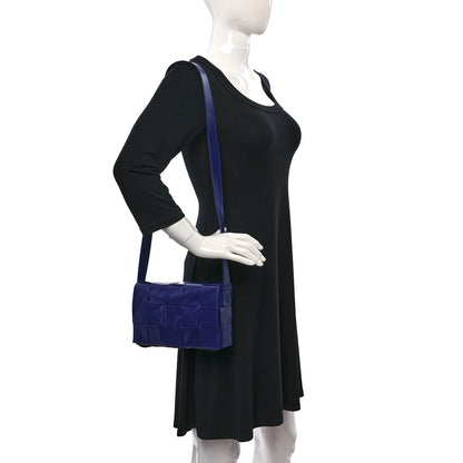 Bottega Veneta Paper Calfskin Maxi Intreccio Cassette Crossbody Bag Blue 2 of 9