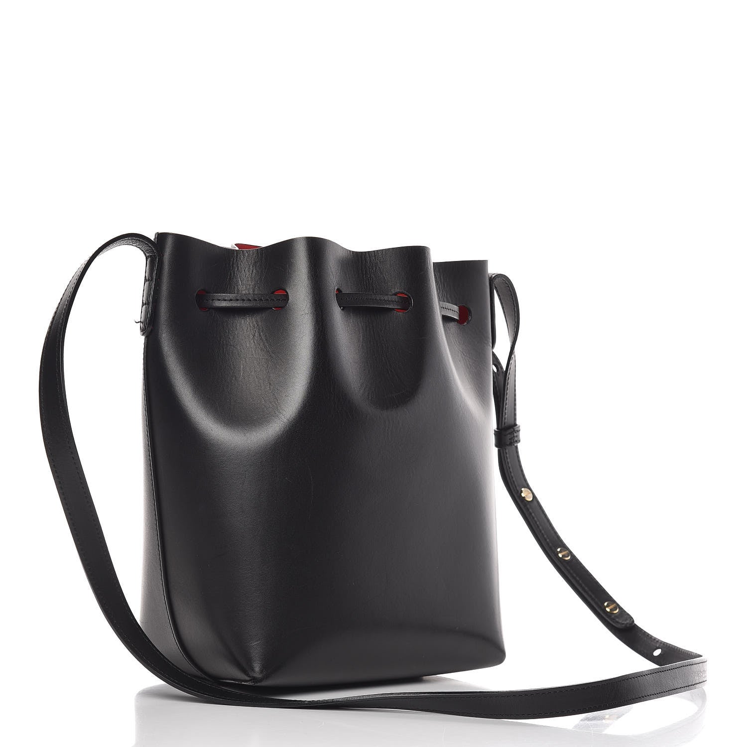 Mansur Gavriel Vegetable Tanned Calfskin Mini Bucket Bag Black Flamma 3 of 21