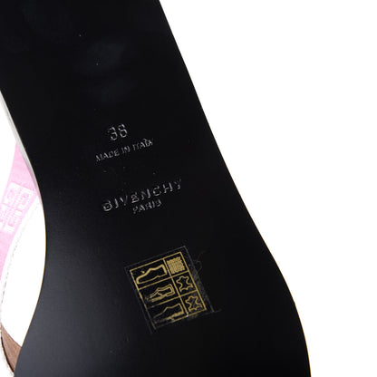Givenchy Grosgrain Cross Logo Ankle Strap Sandals 38 Pink White 9 of 11