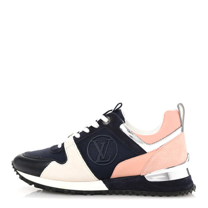 Louis Vuitton Suede Calfskin Run Away Sneakers 36.5 Blue Pink White 1 of 9