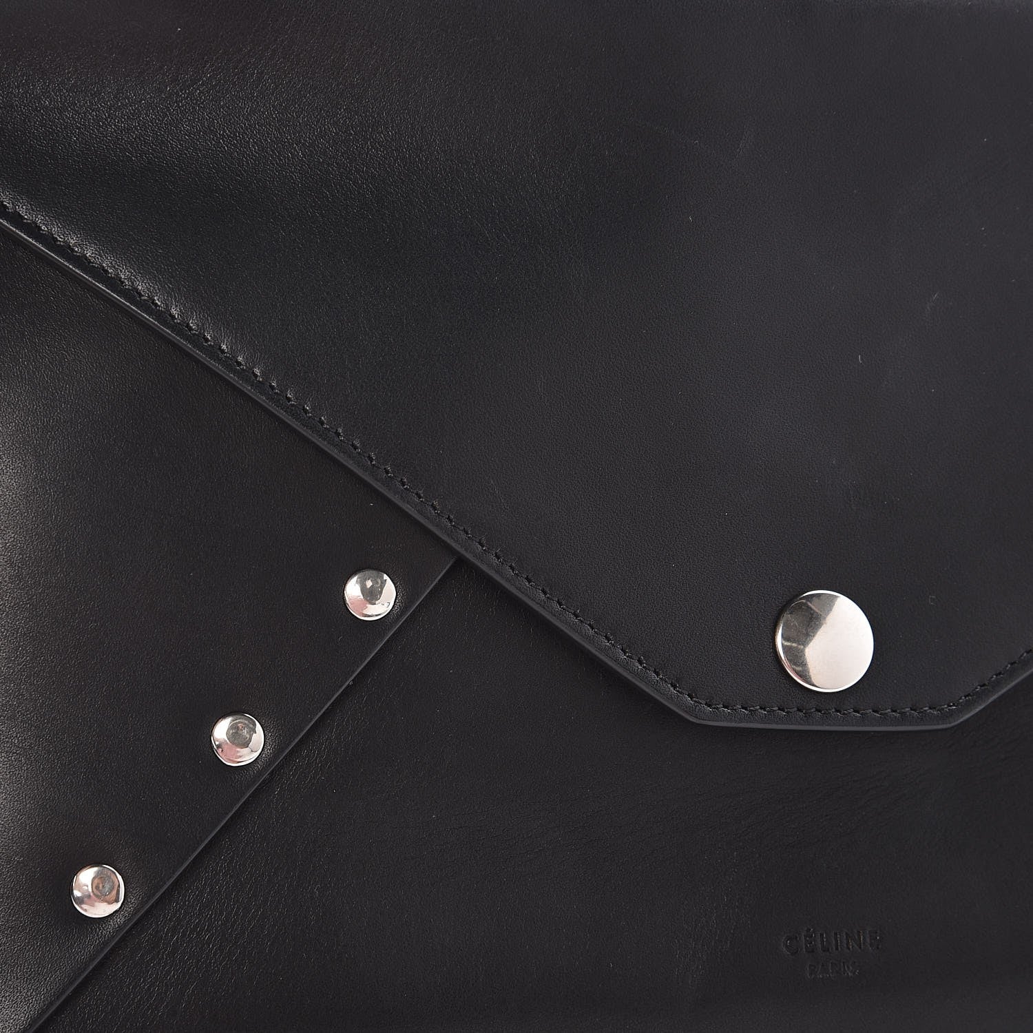 Celine Natural Calfskin Biker Evening Clutch on Strap Black 9 of 9