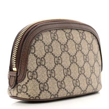 Gucci GG Supreme Monogram Textured Calfskin Web Medium Ophidia Cosmetic Case Beige Ebony New Acero 3 of 6