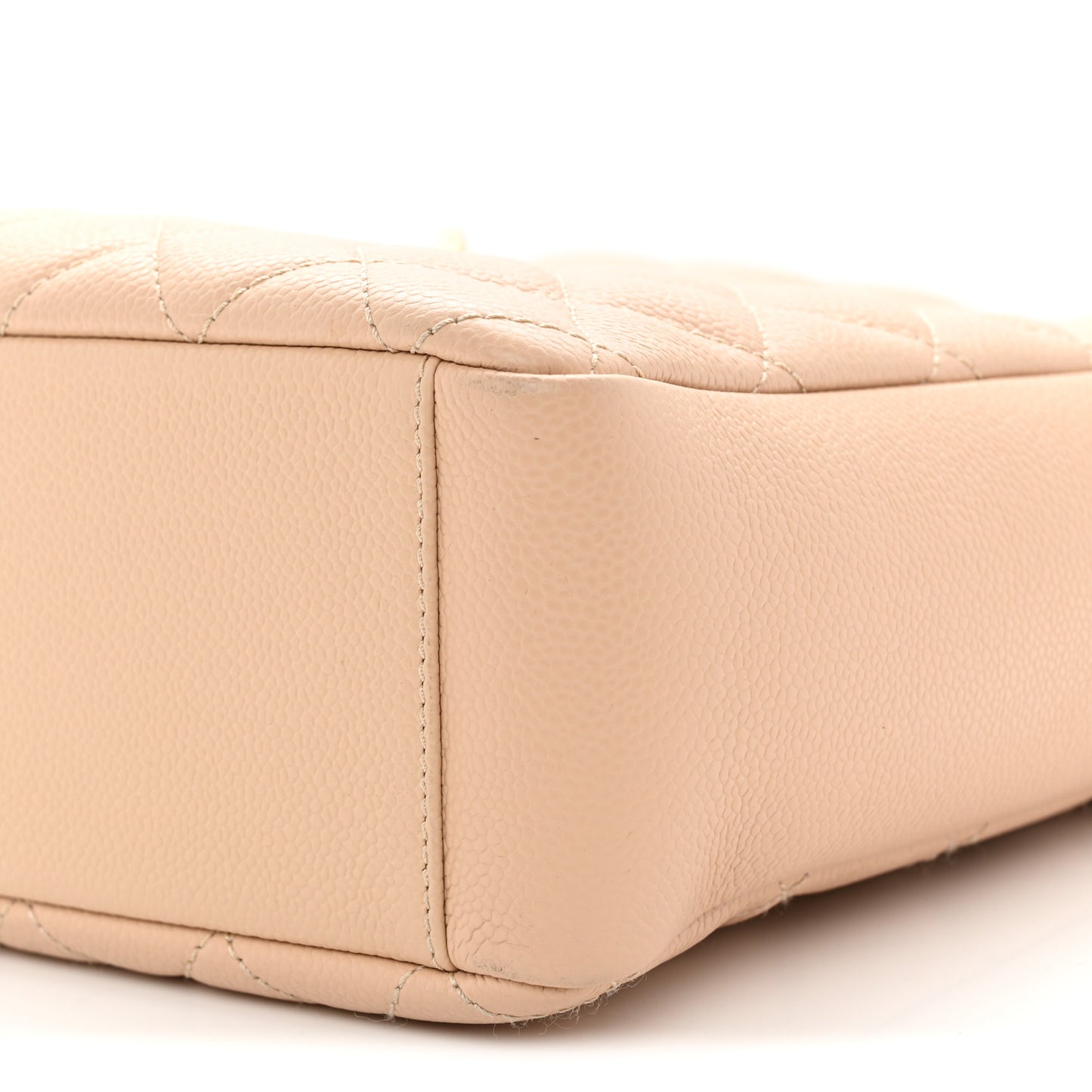 Caviar Quilted Petit Shopping Tote PST Beige Clair