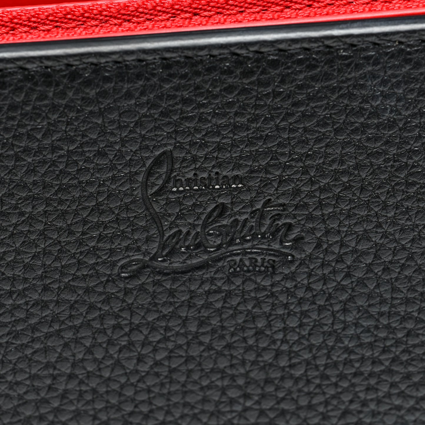 Grained Calfskin Spikes Loubinthesky Paloma Wallet On Chain Black Multimetal