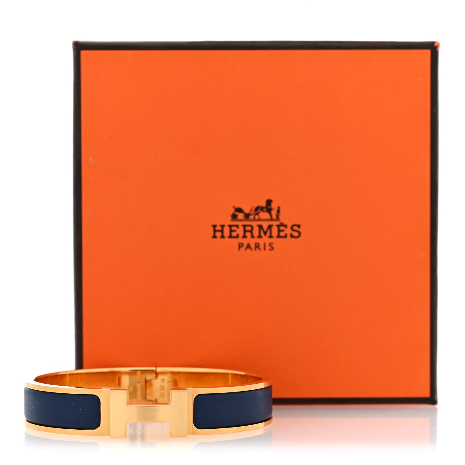 Hermes Matte Enamel Narrow Clic Clac HH Bracelet T4 Bleu Biarritz 5 of 5