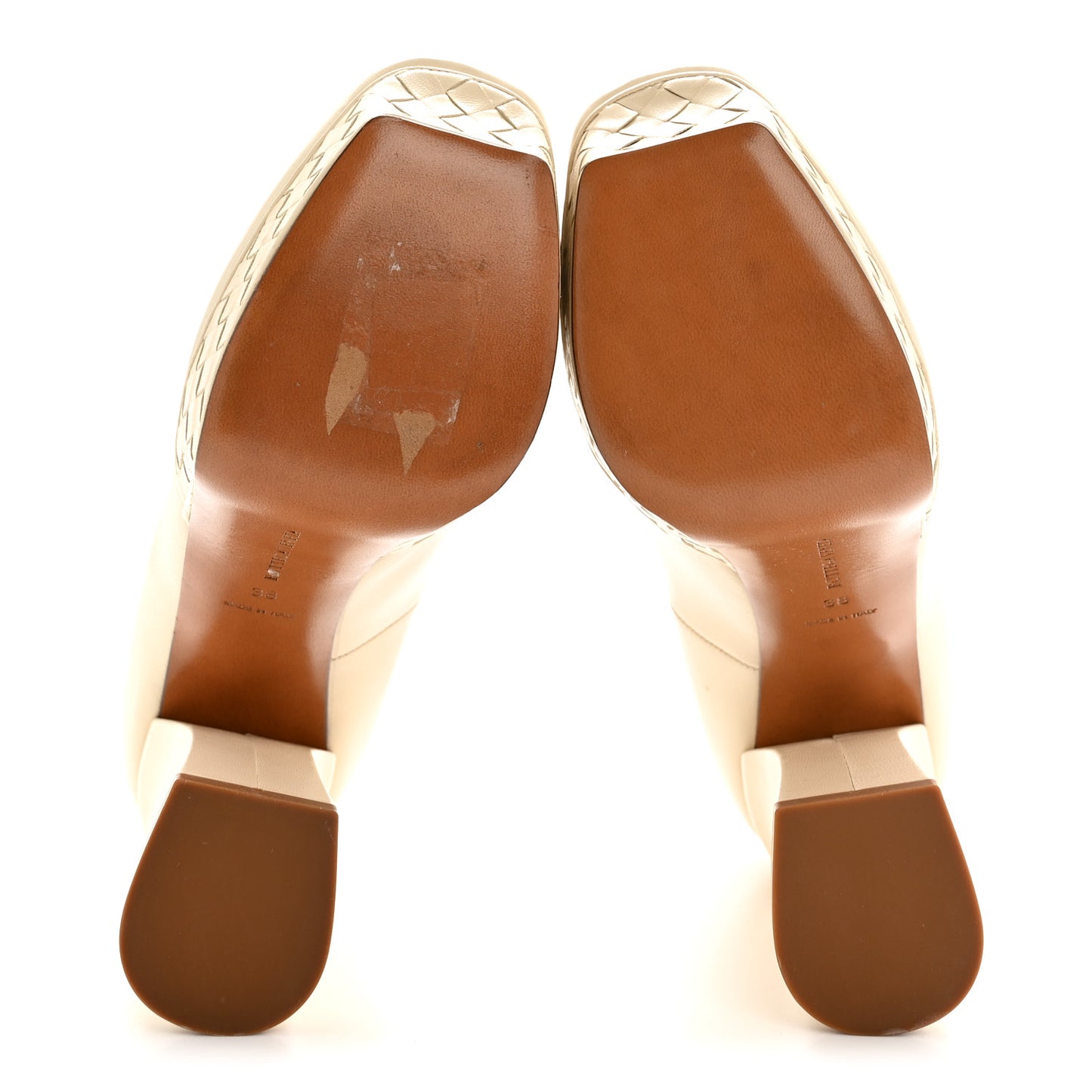 Nappa Intrecciato Platform Pumps 38 Nude