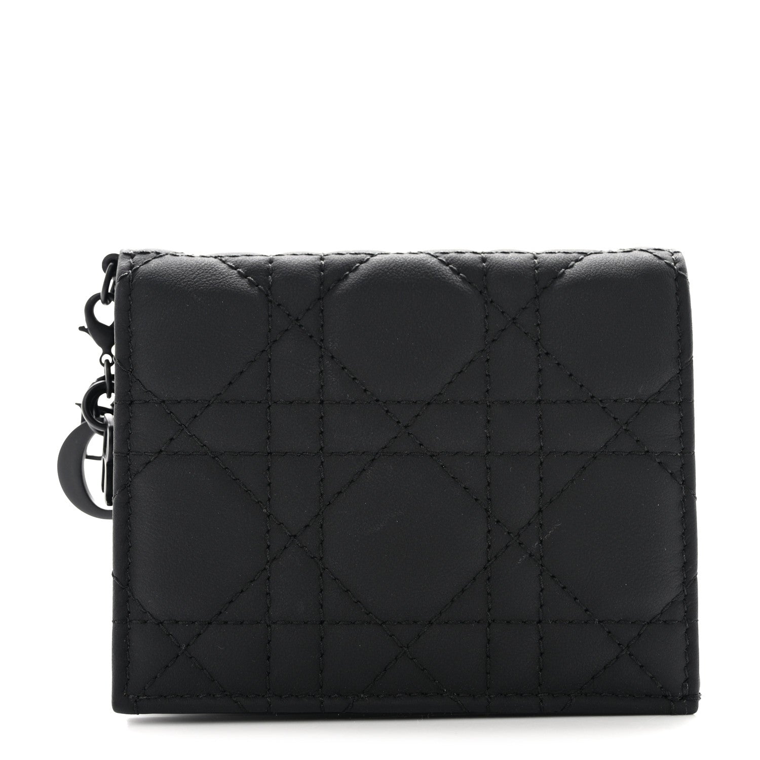 Christian Dior Ultra Matte Calfskin Small Lady Dior Flap Card Holder Black 1 of 7