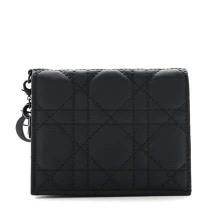 Christian Dior Ultra Matte Calfskin Small Lady Dior Flap Card Holder Black 1 of 7