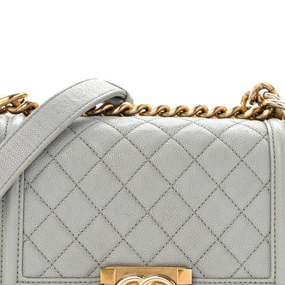 Chanel Caviar Quilted Small Boy Flap Light Grey 8 of 15