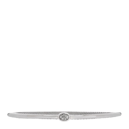 David Yurman Sterling Silver Diamond 3mm Oval Cable Bangle Bracelet 1 of 3