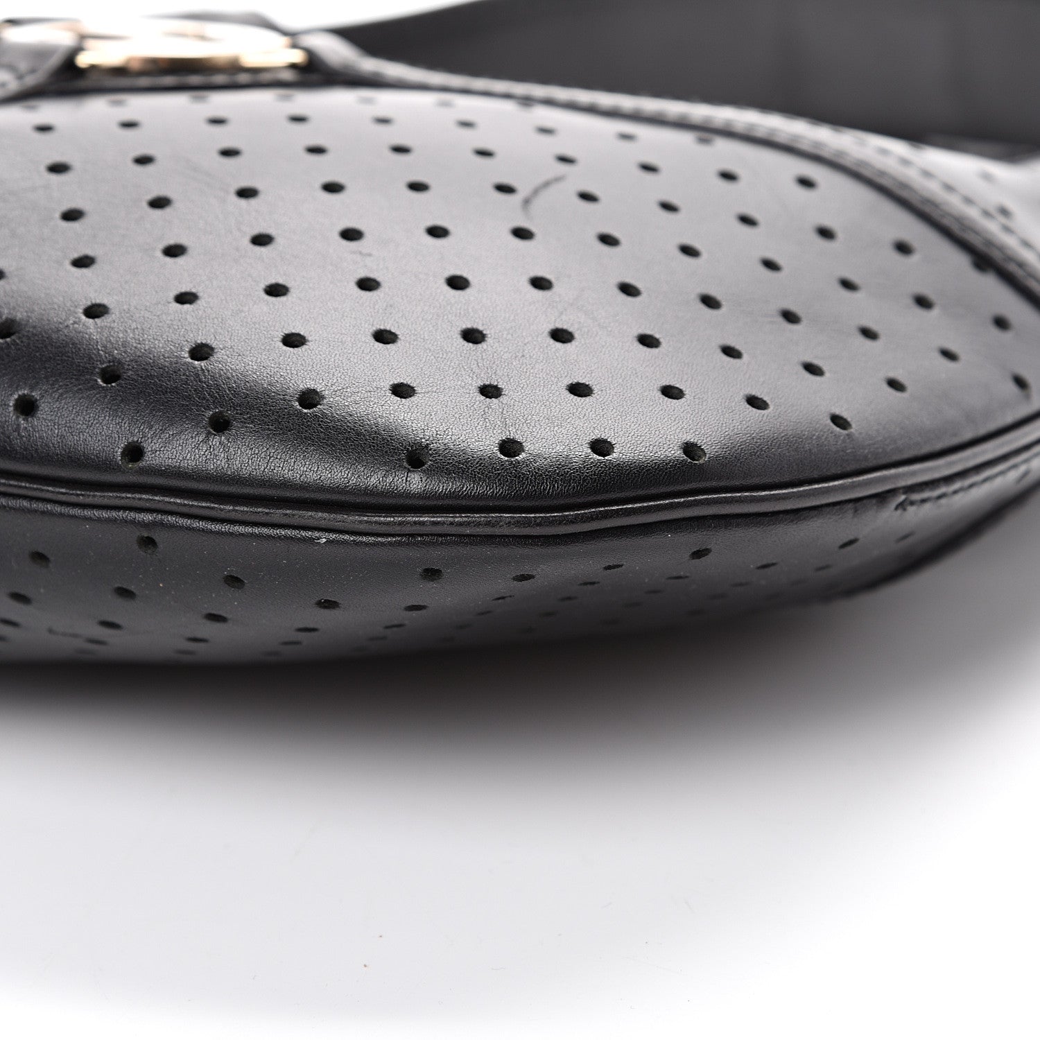 Gucci Perforated Calfskin Reins Hobo Black 9 of 13