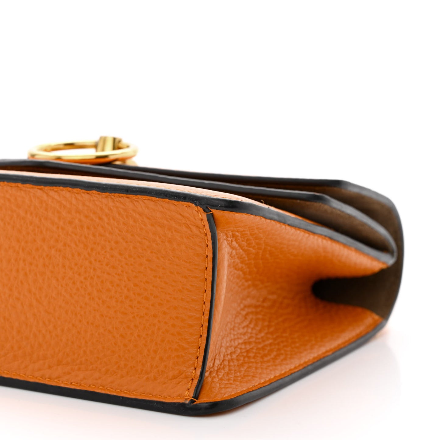 Small Classic Grain Small Harlow Chain Satchel Orange