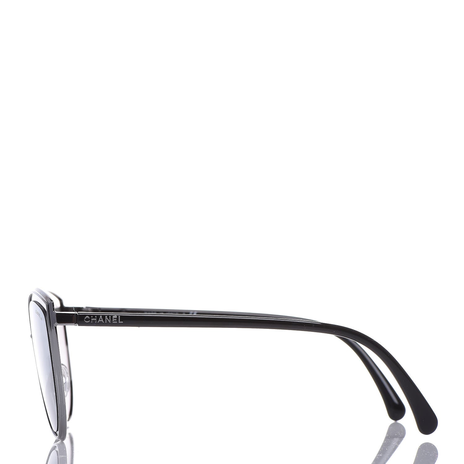 Chanel Metal Cat Eye Sunglasses 4222 Silver Black 2 of 10
