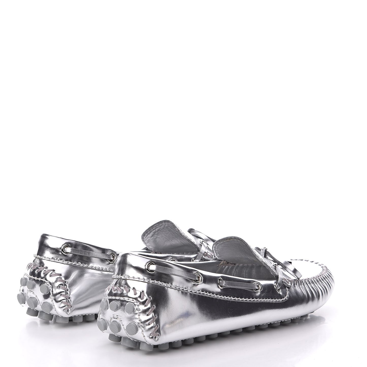 Patent Calfskin Monogram Gloria Loafers 37.5 Silver