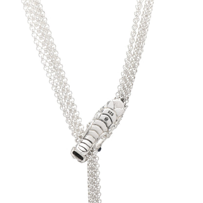 John Hardy Sterling Silver Sapphire Legends Naga Dragon Lariat Necklace 4 of 4