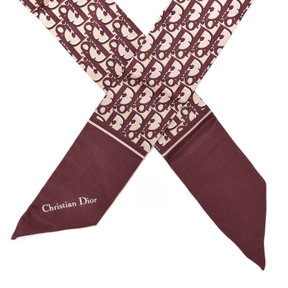 Christian Dior Silk Oblique Mitzah Scarf Bordeaux 3 of 3