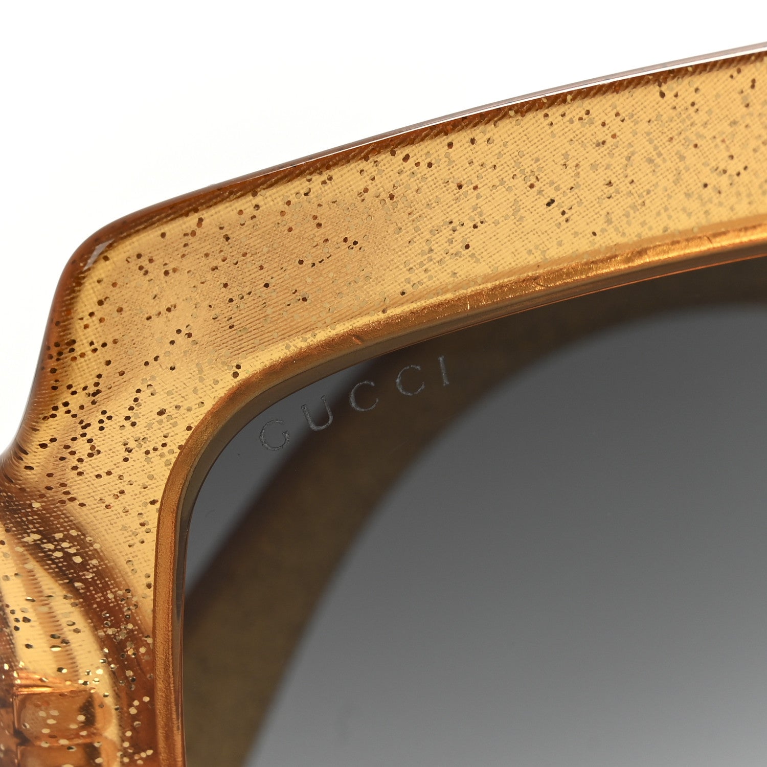 Gucci Acetate Square Frame Sunglasses GG0053S Glitter Gold 7 of 8