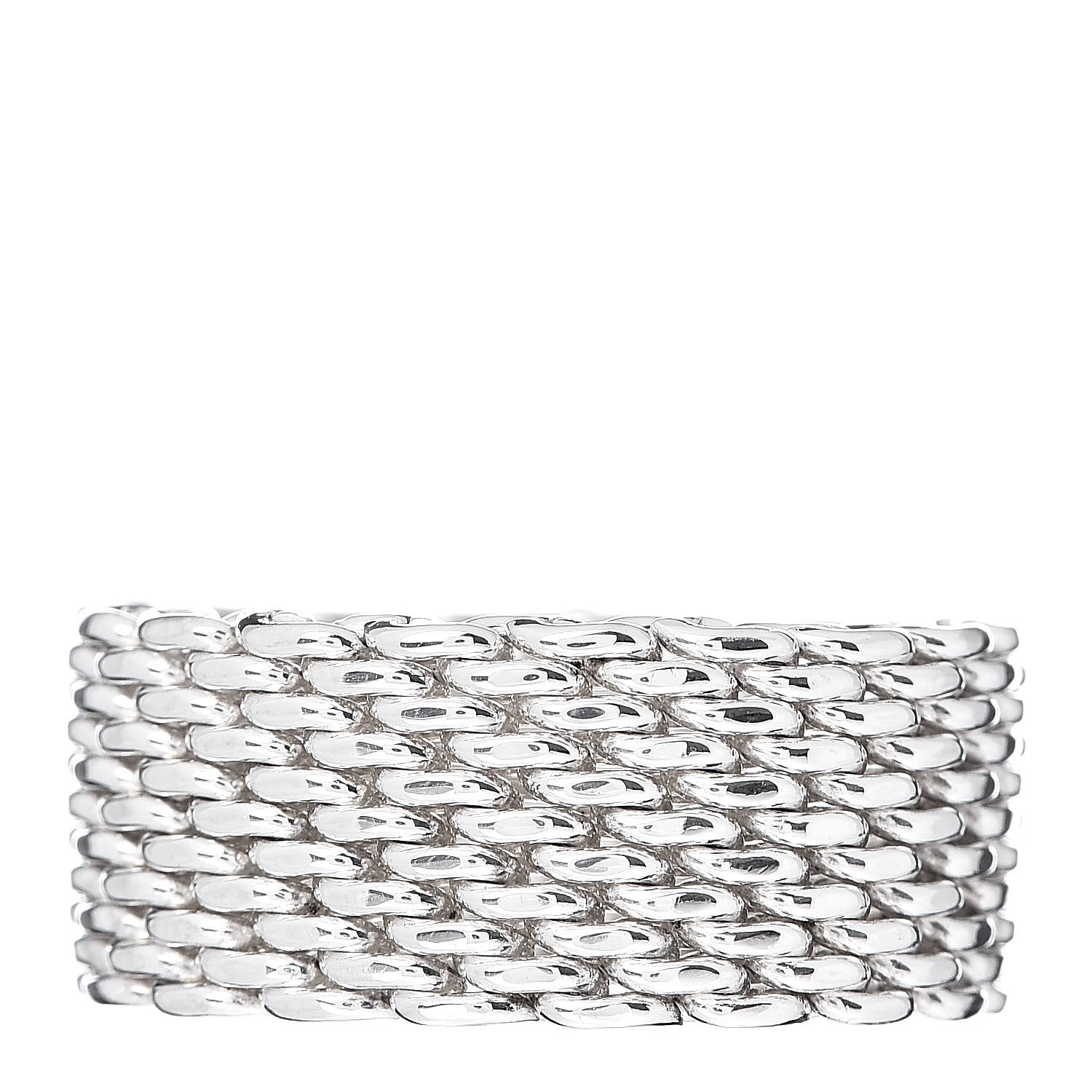 Tiffany Sterling Silver Mesh Somerset Ring 52 6 1 of 4