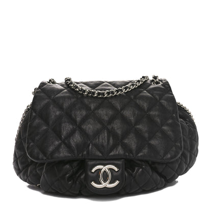 Chanel Washed Lambskin Quilted Large Chain Around Messenger Black 1 of 12