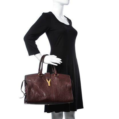 Saint Laurent Sheepskin Large Cabas ChYc Plum 2 of 7