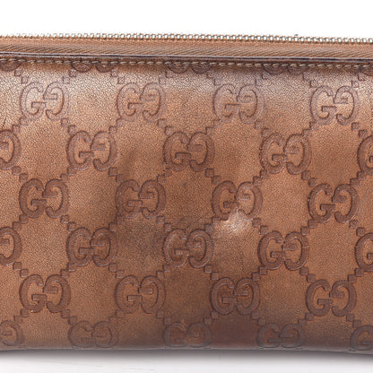 Gucci Metallic Guccissima Twins Zip Around Organizer Wallet Bronze 15 of 25