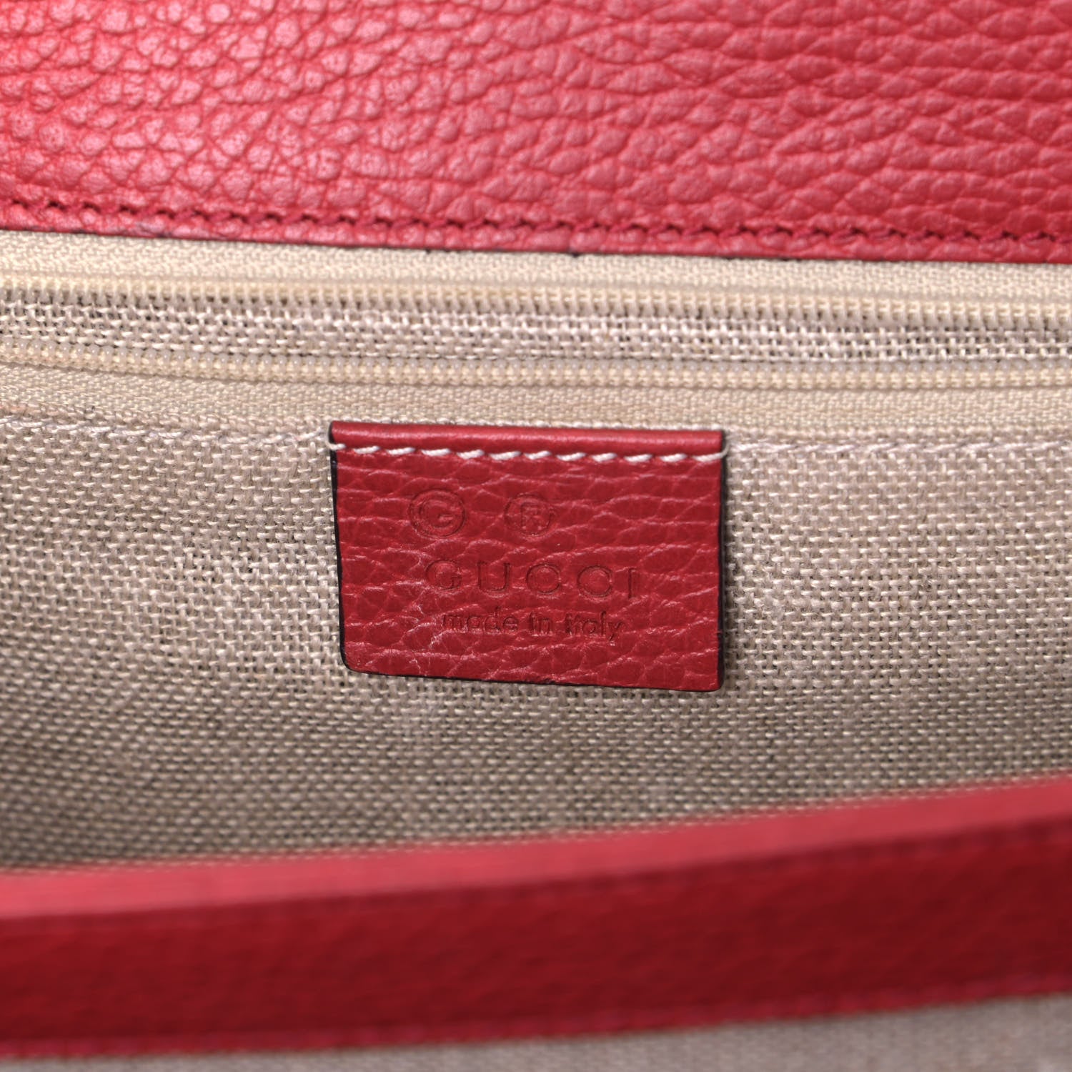 Gucci Dollar Calfskin Interlocking G Shoulder Bag Red 5 of 6
