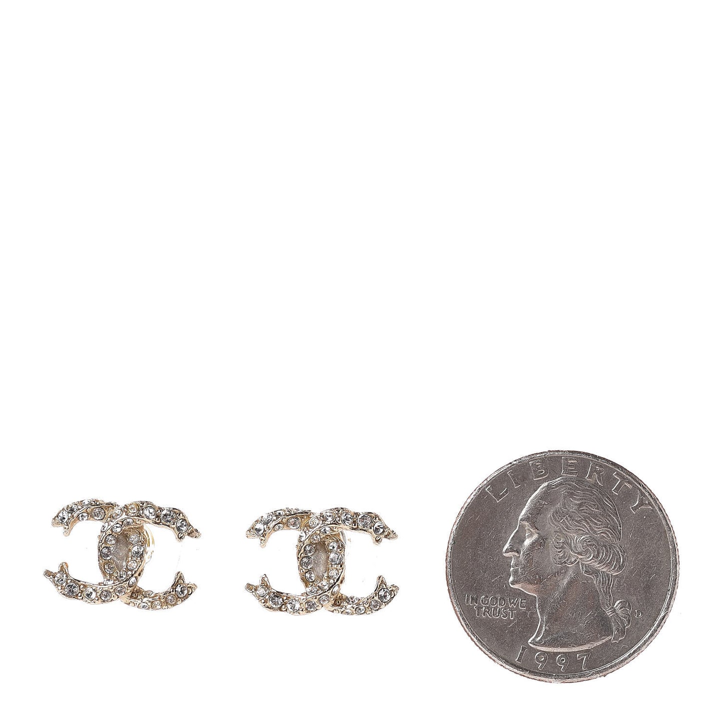 Crystal CC Earrings Gold