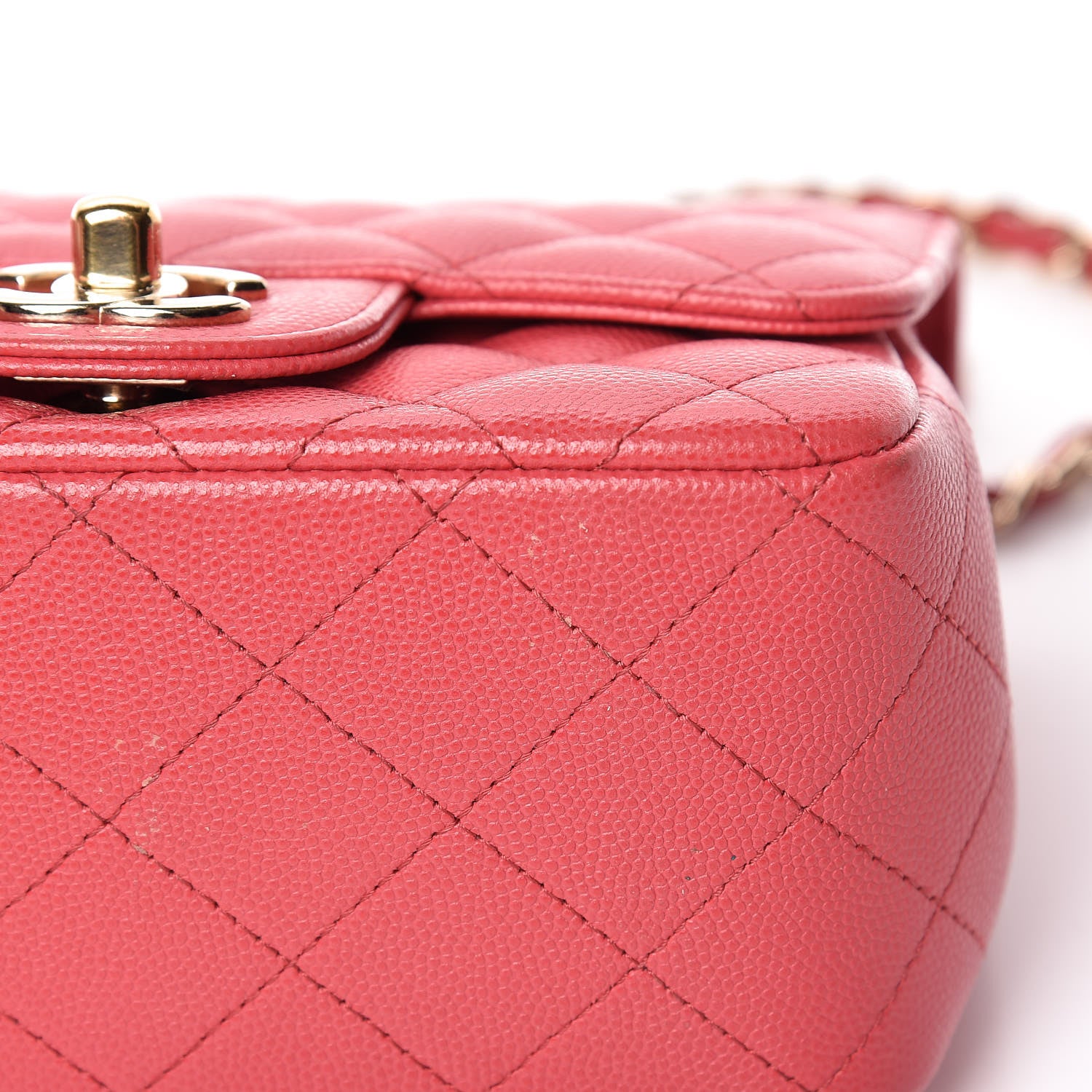 Chanel Caviar Quilted Mini Square Flap Dark Pink 11 of 13