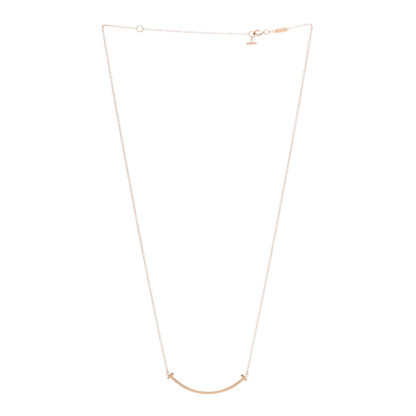18K Rose Gold Small T Smile Pendant Necklace