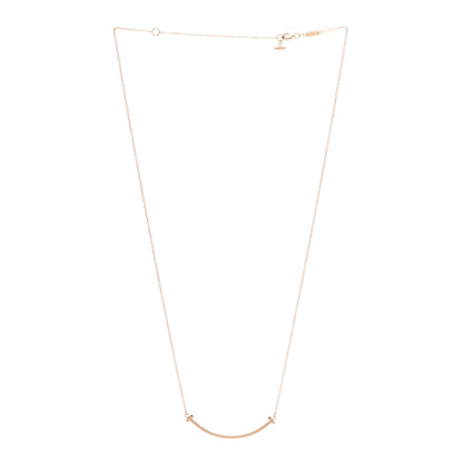 Tiffany 18K Rose Gold Small T Smile Pendant Necklace 3 of 6