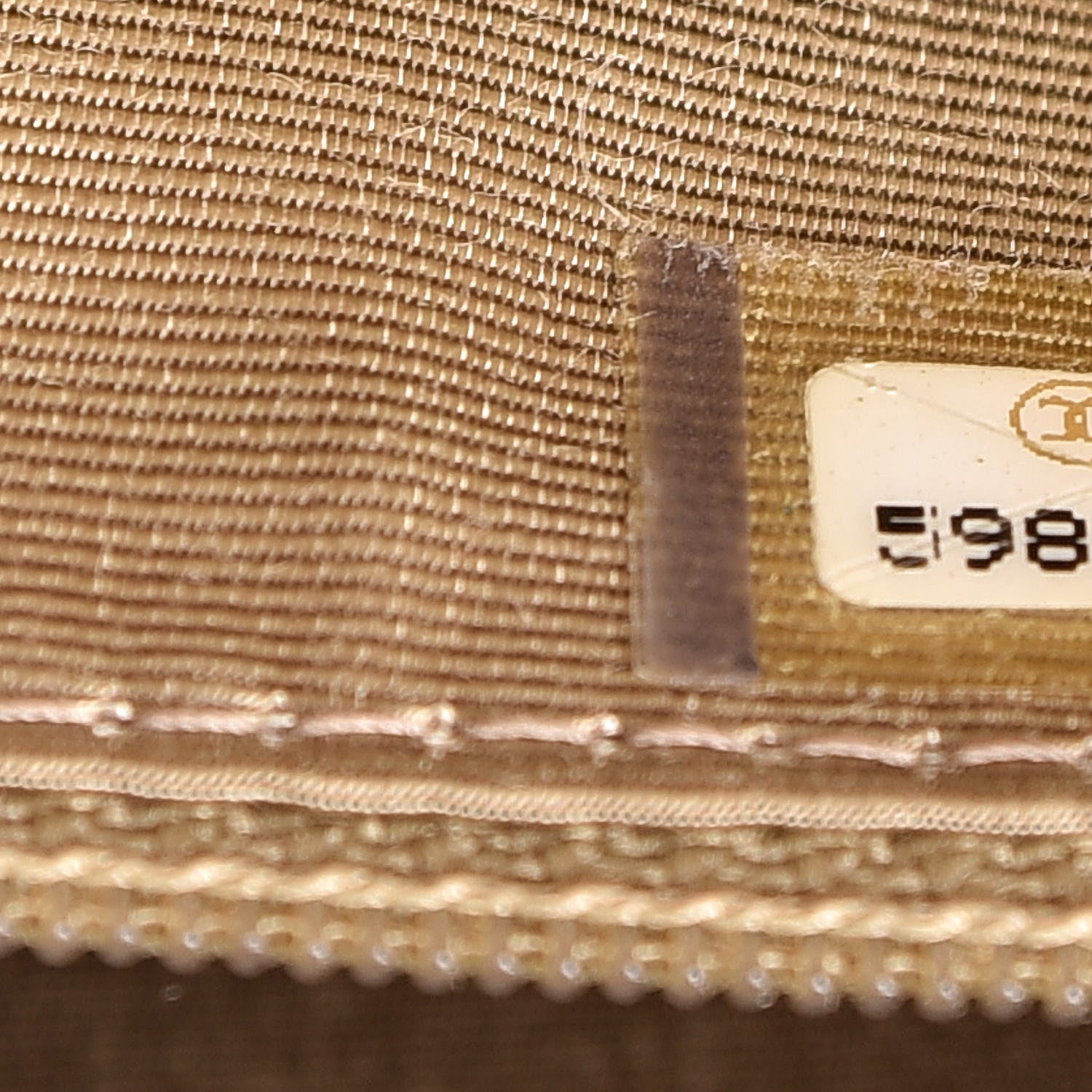 Chanel Linen Frame Shoulder Bag Beige 8 of 14