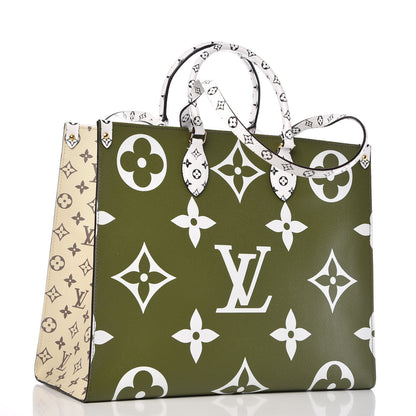 Louis Vuitton Monogram Giant Onthego GM Kaki Beige 4 of 11