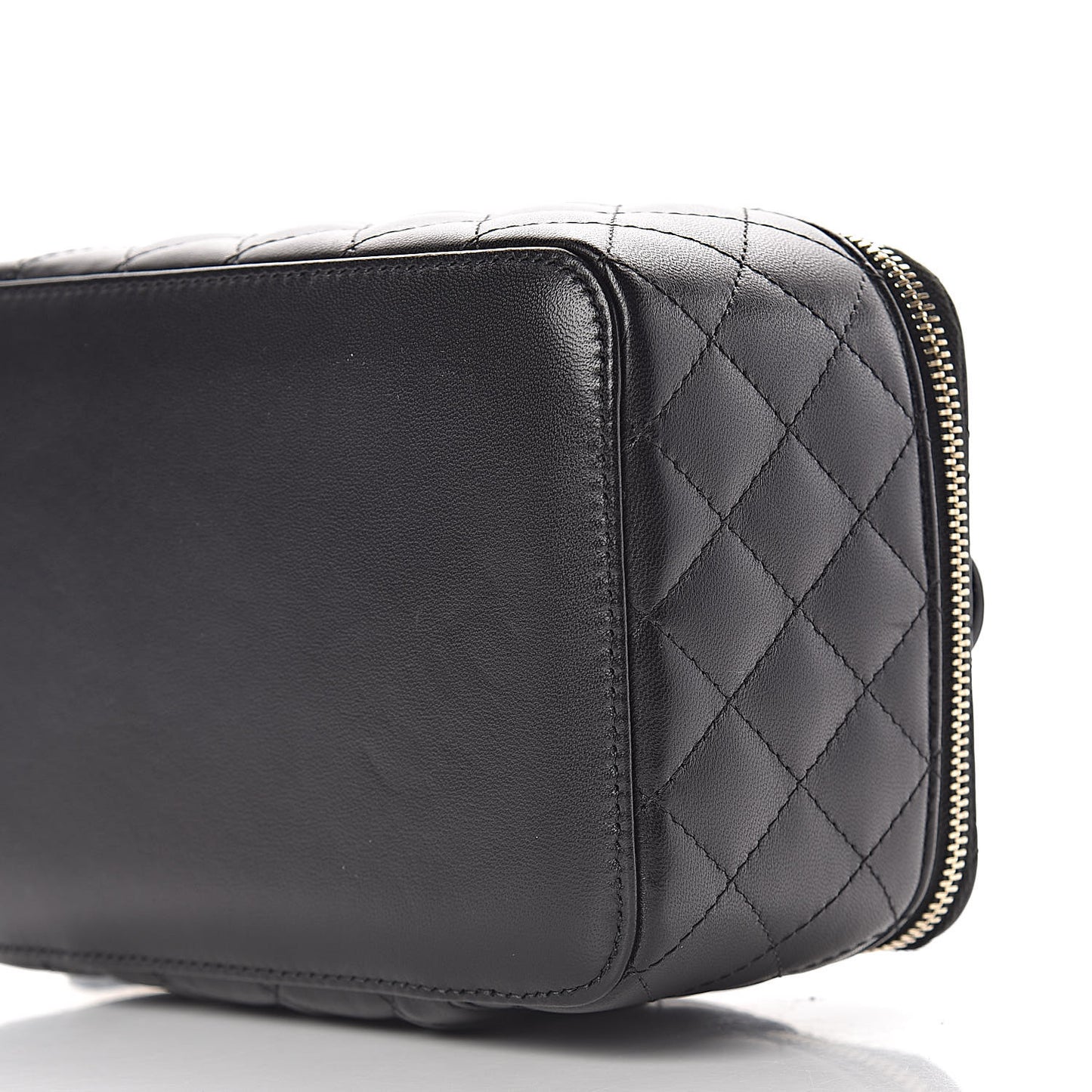 Lambskin Quilted Jewelry Case Black