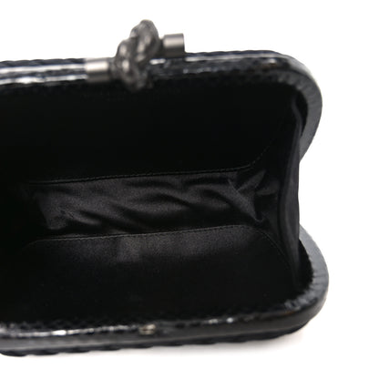 Bottega Veneta Satin Intreccio Impero Ayers Knot Clutch Black 5 of 8