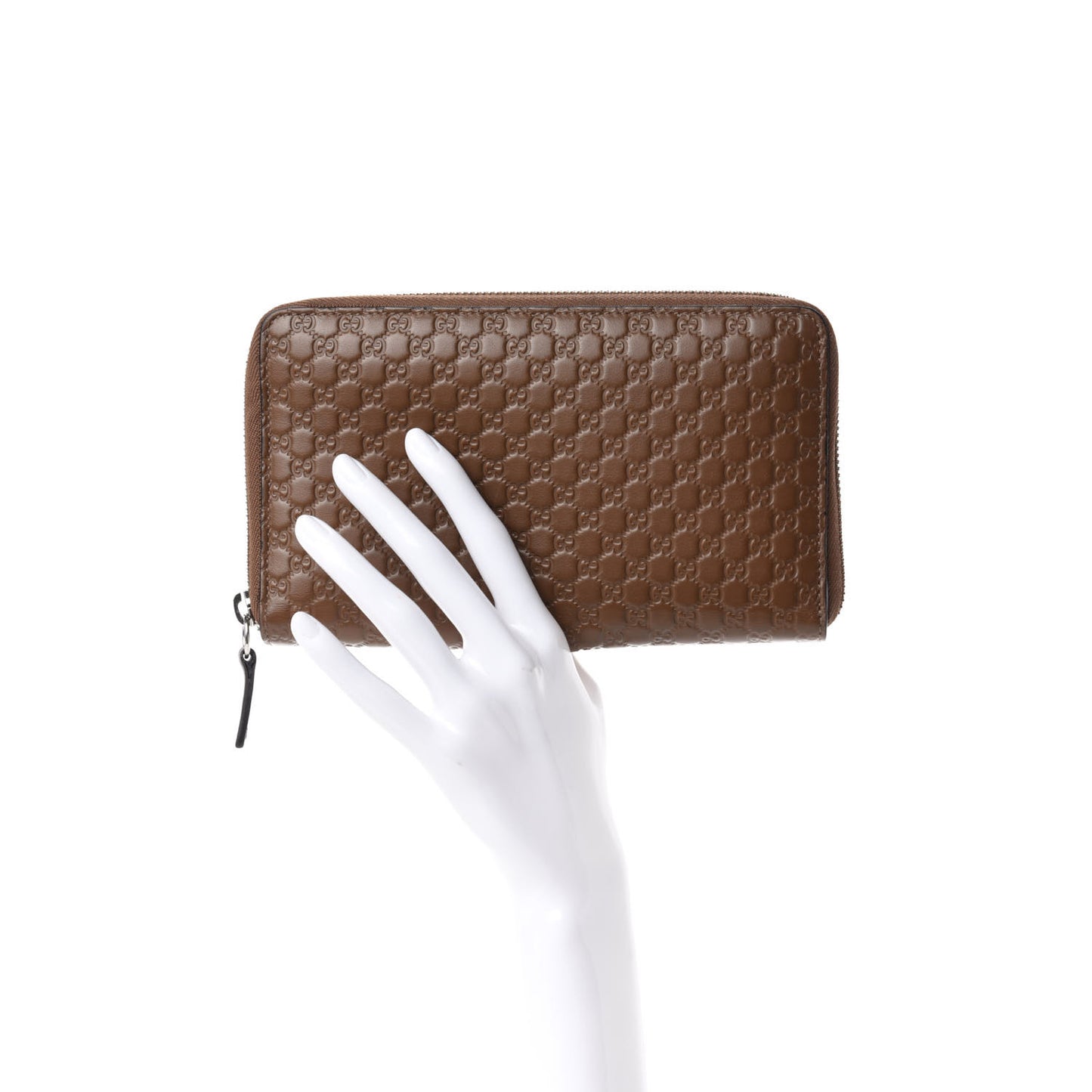 Microguccissima Large Zip Around Organizer Wallet Acero