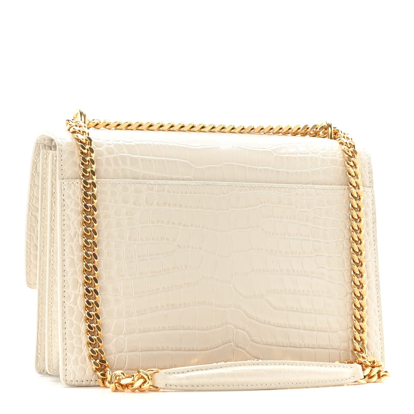 Calfskin Crocodile Embossed Medium Monogram Sunset Blanc Vintage