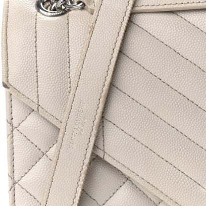 Saint Laurent Grain De Poudre Textured Mixed Matelasse Medium Triquilt Monogram Satchel Granite 17 of 21