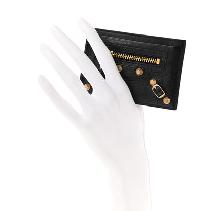Balenciaga Agneau Giant Gold Hardware Card Case Black 2 of 8