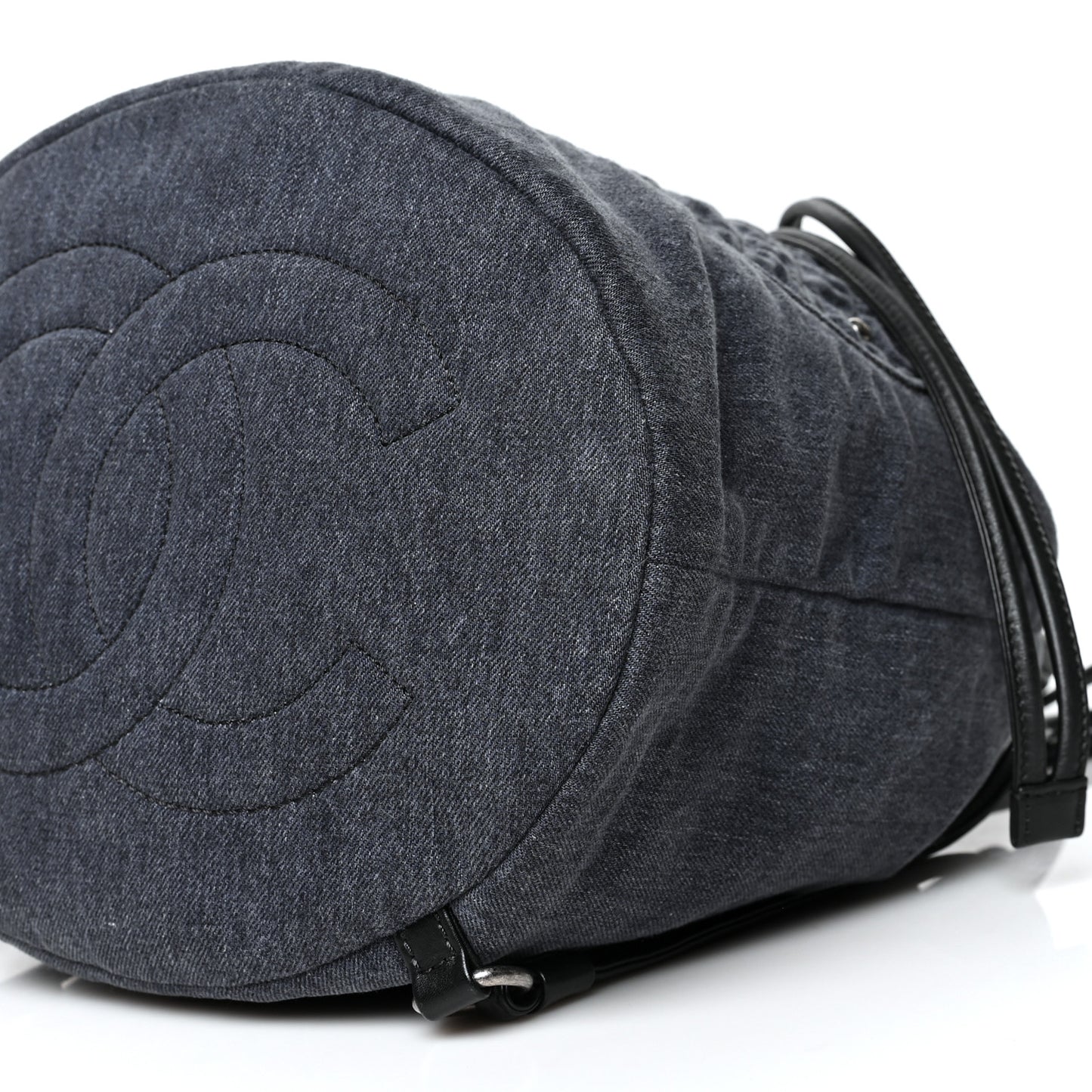Denim Drawstring Backpack Blue