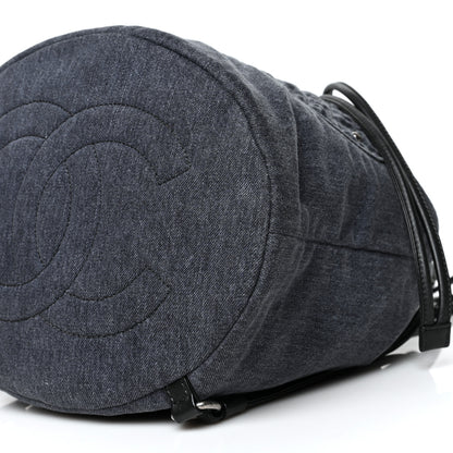 Chanel Denim Drawstring Backpack Blue 9 of 9