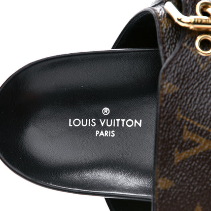 Louis Vuitton Monogram Bom Dia Mule Sandals 36 Black 8 of 9